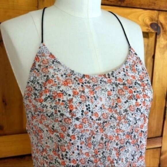 naked zebra Tank Top S Racerback Floral Print Boho Cottage Core Prairie - Picture 4 of 10